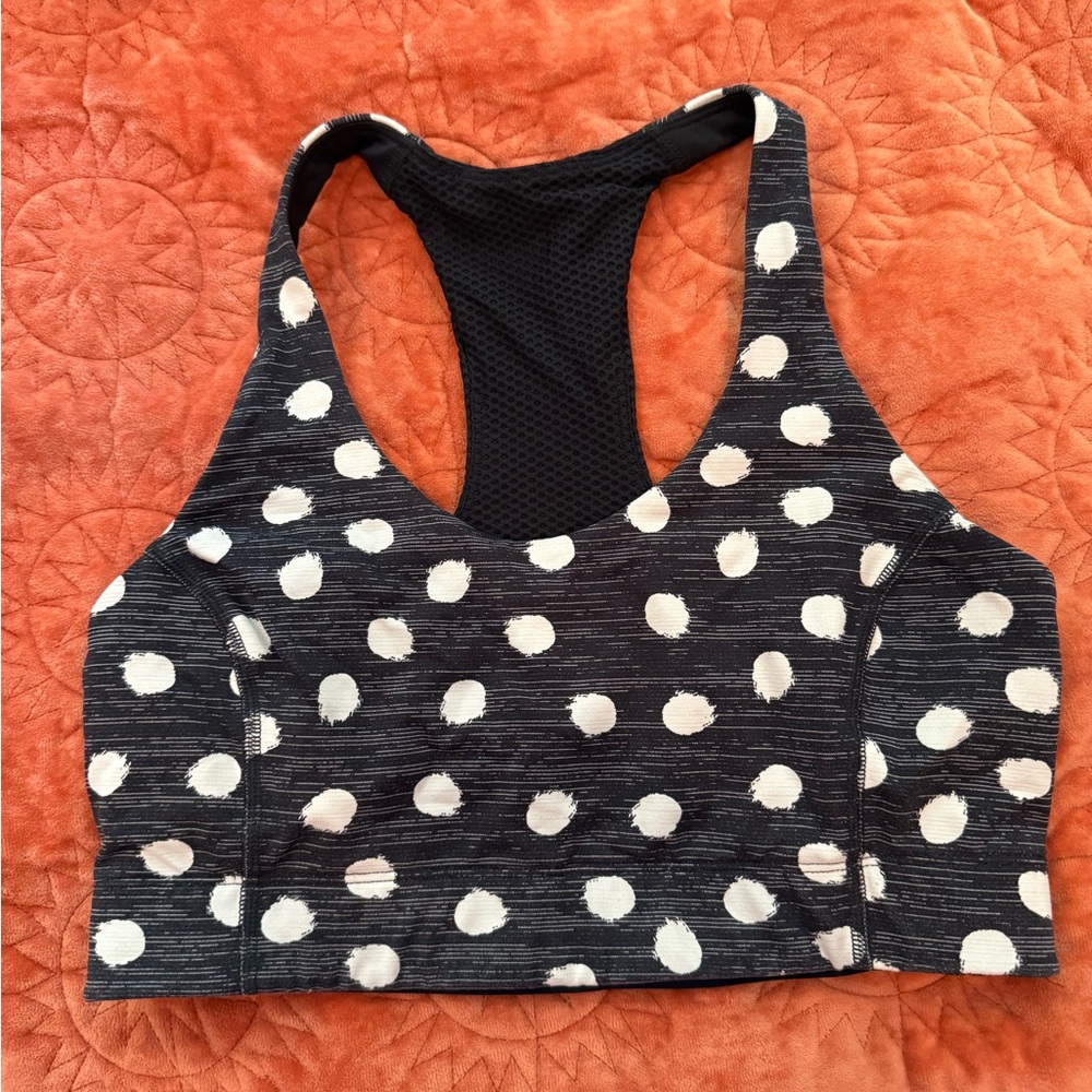 Outdoor Voices Doing Things Polka Dot Sports Bra - Black and White